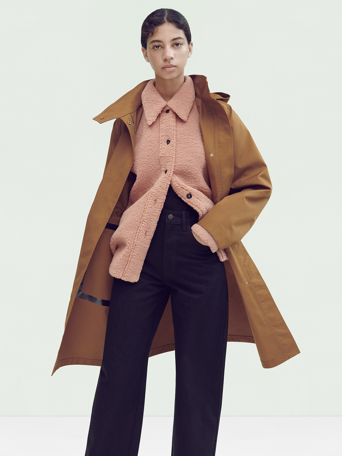 uniqlo u pile lined fleece short coat